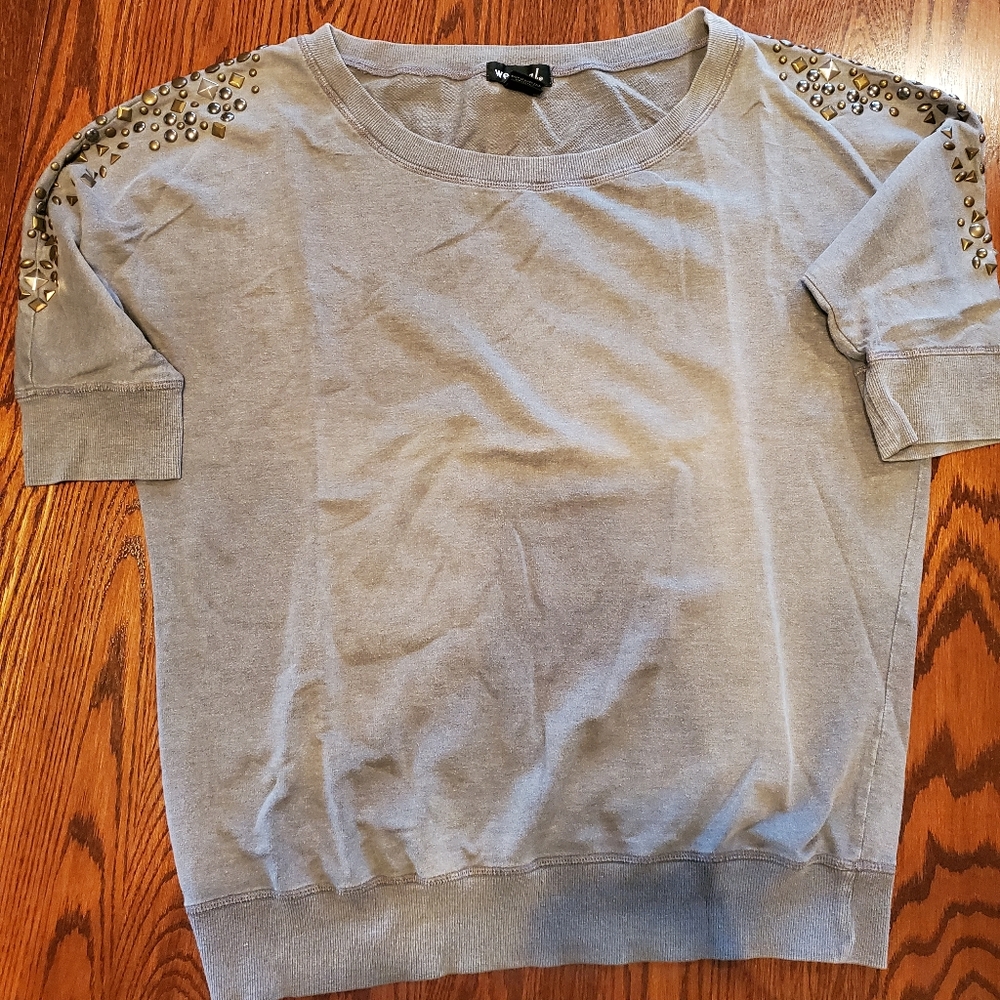 Wet Seal Dark Gray, half-sleeve, dolman sweatshirt